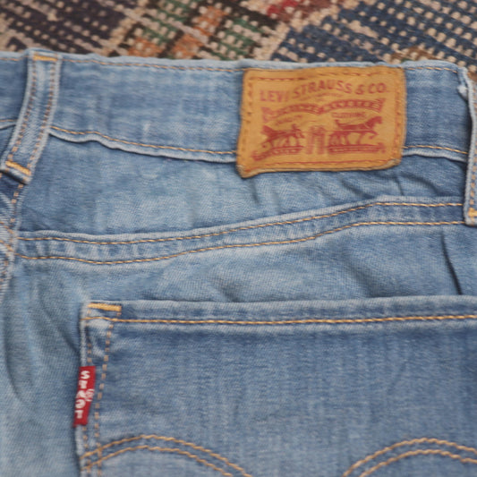 Levi's 712 W24 L26 Slim Fit Classic Ripped Style Blue Denim Jeans