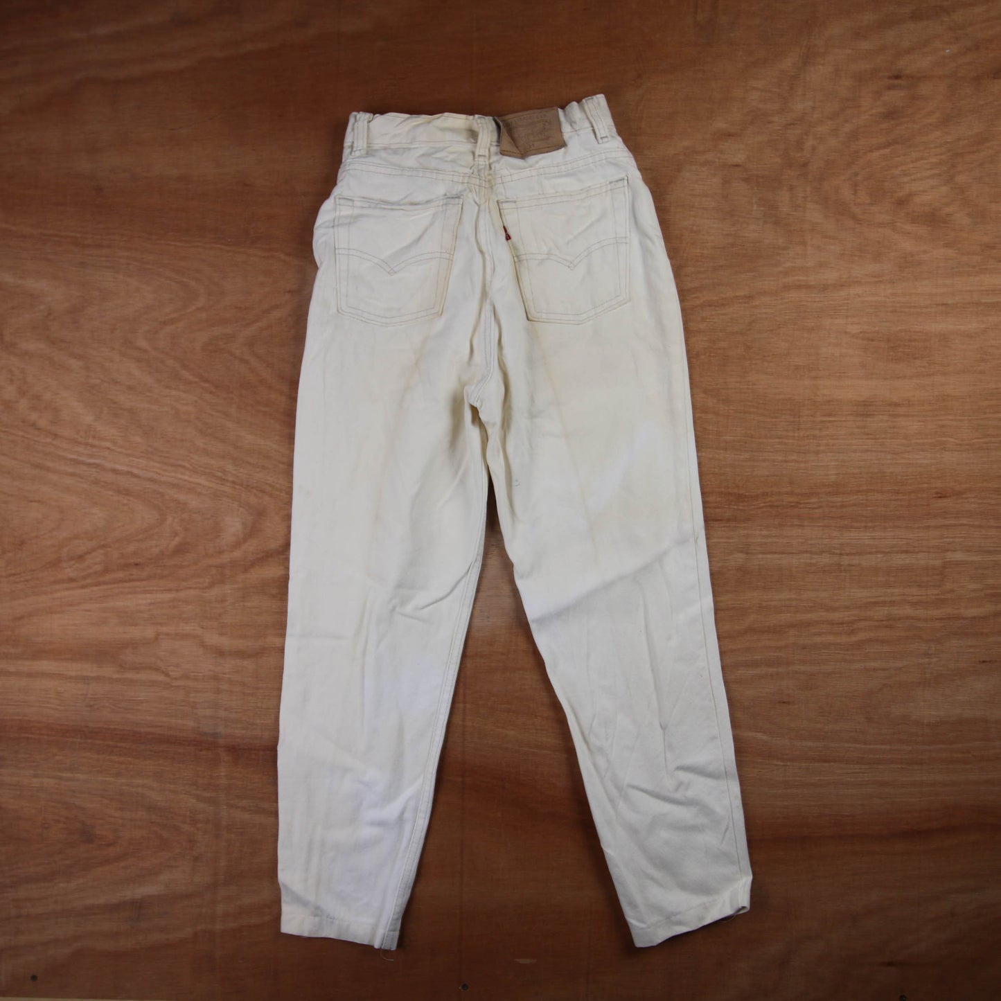 Levi's 531 Red Tab W24 L25 Relaxed Fit White Denim Jeans
