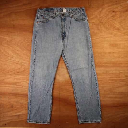 Levi's 505 Orange Tab W34 L29 Straight Leg Regular Fit Blue Denim Jeans