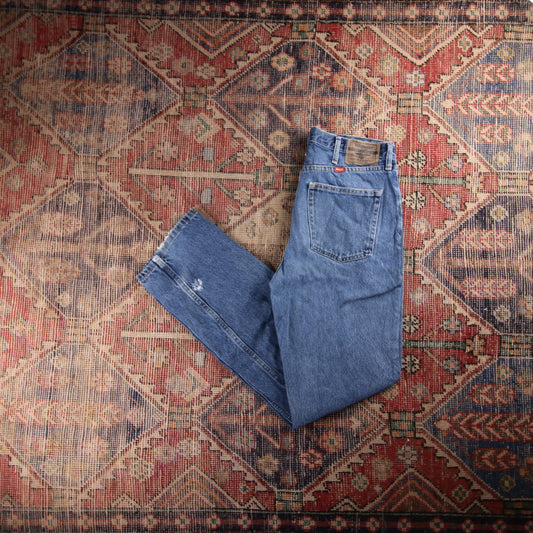 Wrangler Orange Tab W36 L33 Straight Leg Classic Ripped Style Blue Denim Jeans