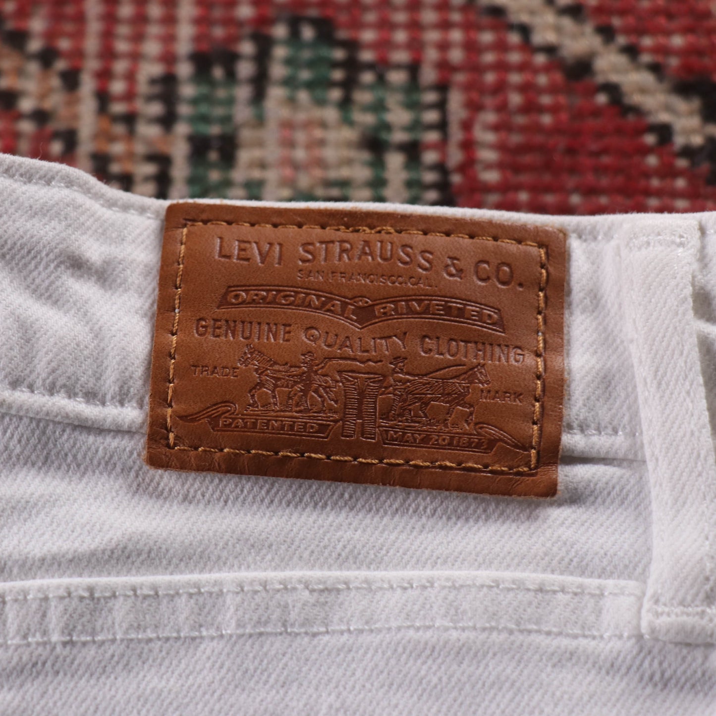 Levi's 721 Red Tab W42 L29 Skinny White Denim Jeans