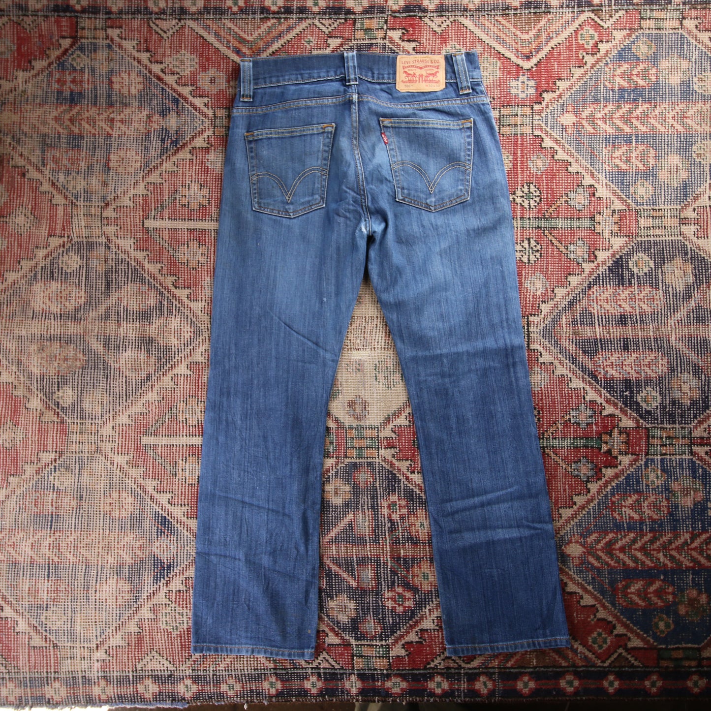 Levi's 506 Red Tab W30 L28 Straight Leg Blue Denim Jeans