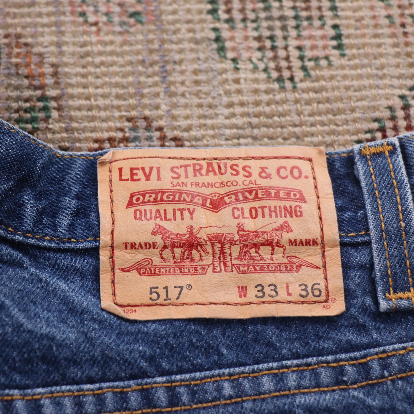 Levi's 517 W32 L36 Bootcut Slim Fit Blue Denim Jeans