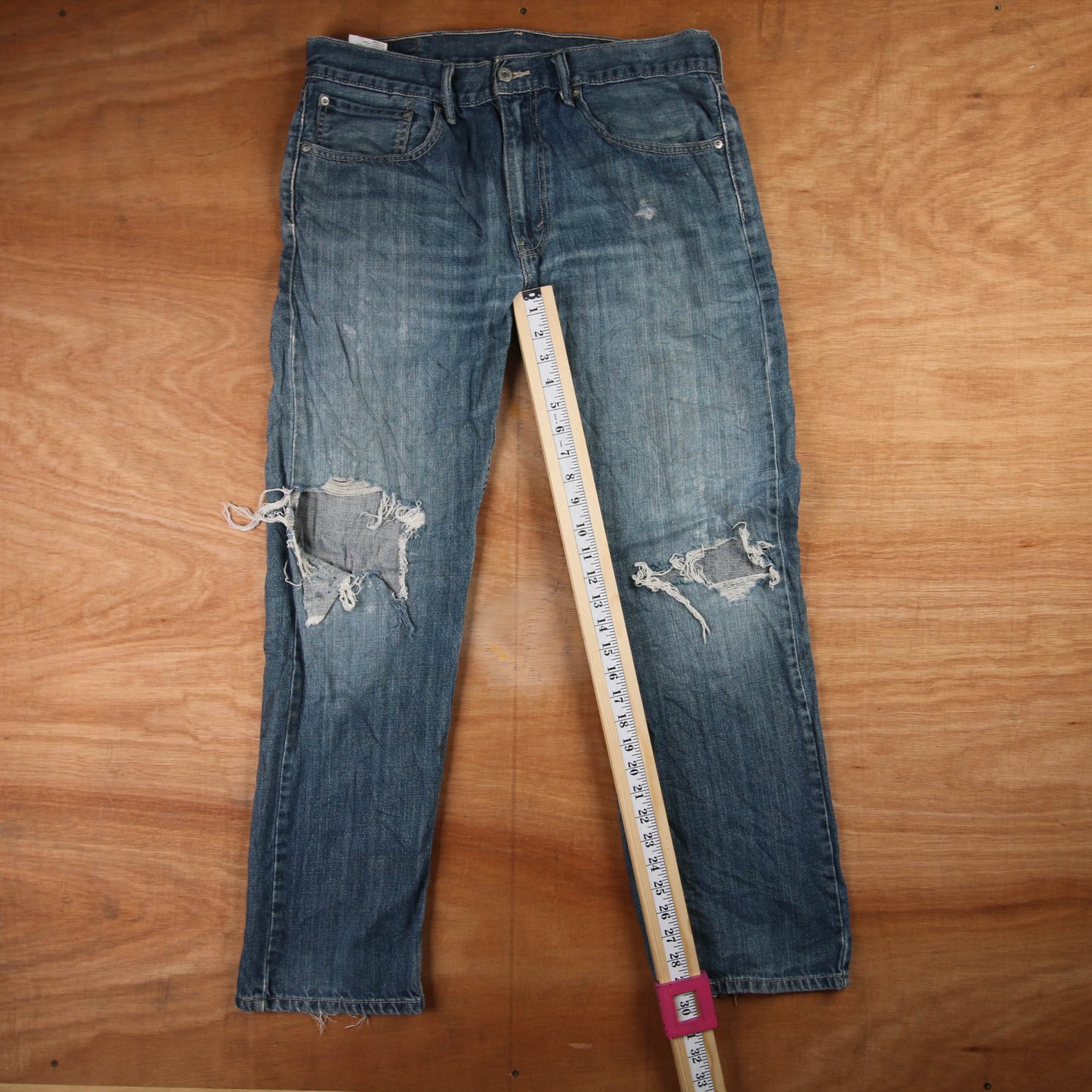Levi's 505 Red Tab W34 L30 Straight Leg Regular Fit Blue Denim Jeans
