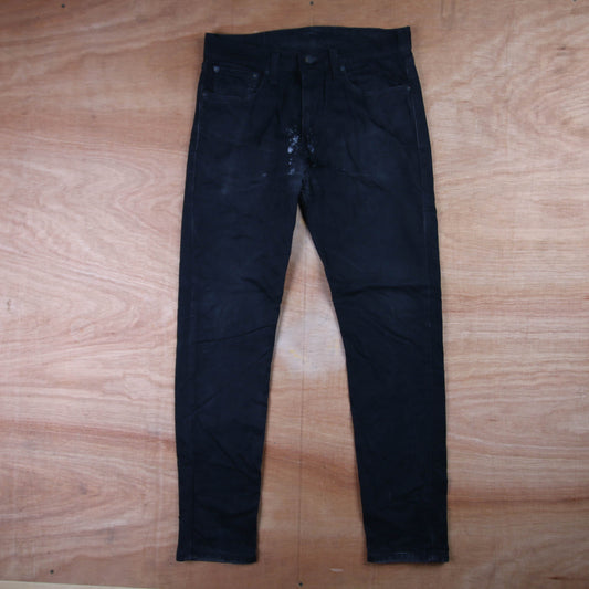 Levi's 512 Red Tab W32 L30 Tapered Leg Slim Fit Black Denim Jeans