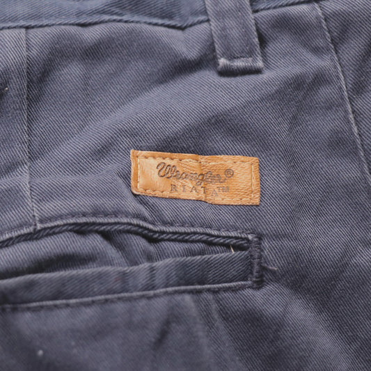 Wrangler W36 L33 Straight Leg Blue Cotton Blend Trousers