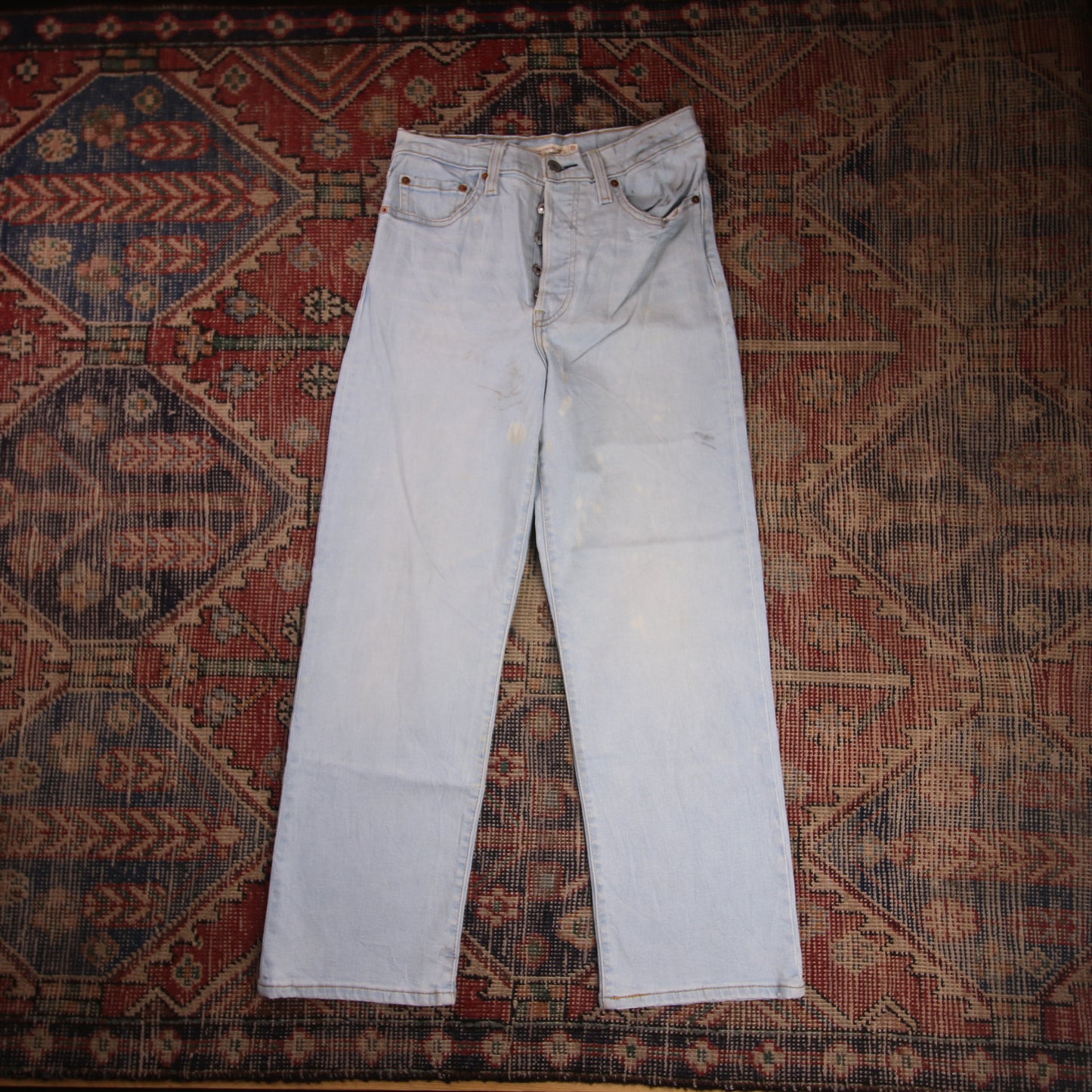 Levi's W28 L26 Straight Leg Blue Denim Jeans