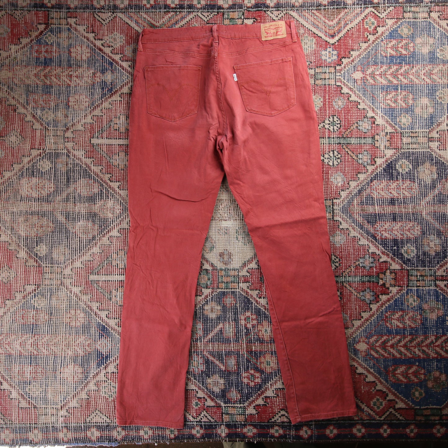 Levi's W32 L30 Mid Rise Skinny Fit Red Denim Jeans
