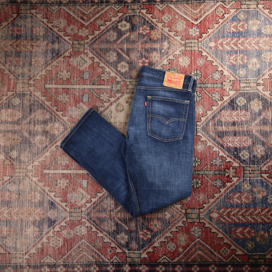 Levi's 513 Red Tab W32 L29 Straight Leg Slim Fit Blue Denim Jeans