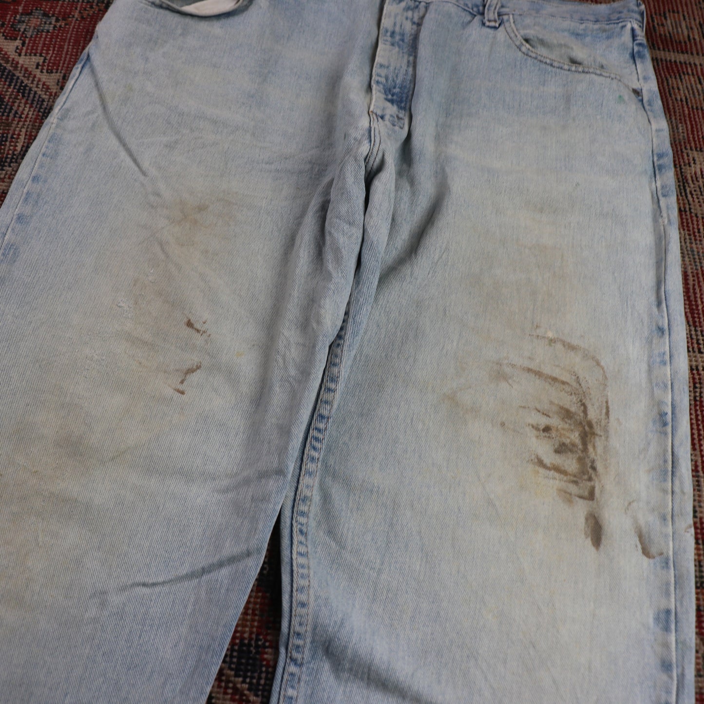 Wrangler W40 L32 Straight Leg Relaxed Fit Blue Denim Jeans