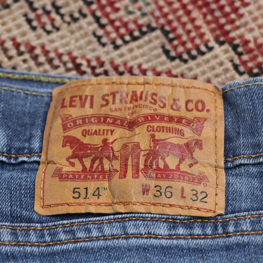 Levi's 514 W34 L30 Straight Leg Blue Denim Jeans