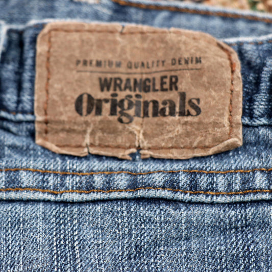 Wrangler W36 L32 Straight Leg Relaxed Fit Blue Denim Jeans