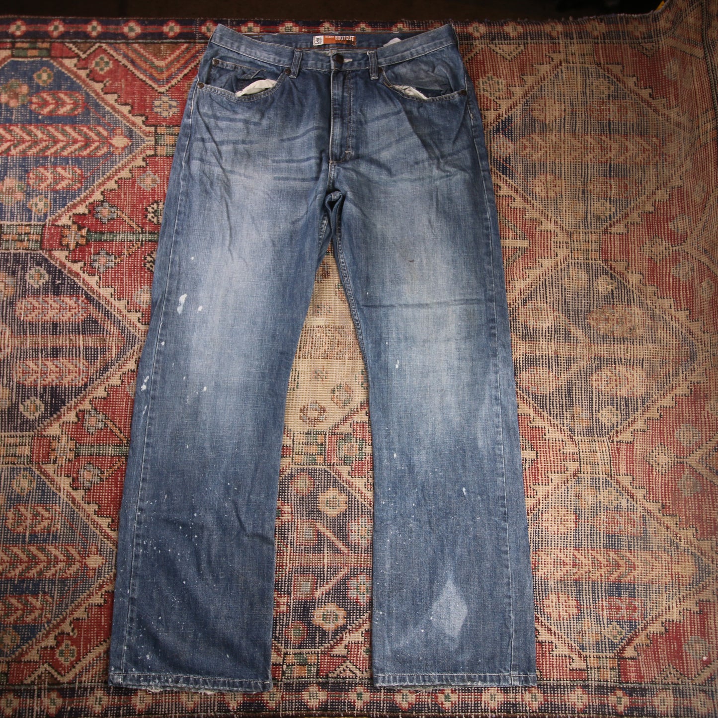 Lee W34 L33 Straight Leg Loose Fit Blue Denim Jeans