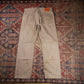 Levi's 505 W34 L29 Straight Leg Regular Fit Distressed Style Beige Denim Jeans
