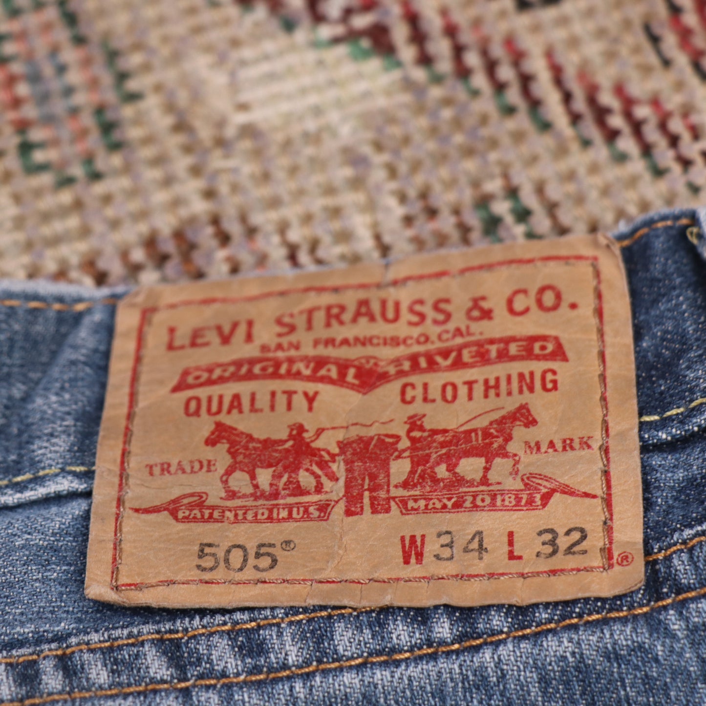 Levi's 505 W36 L30 Straight Leg Regular Fit Blue Denim Jeans