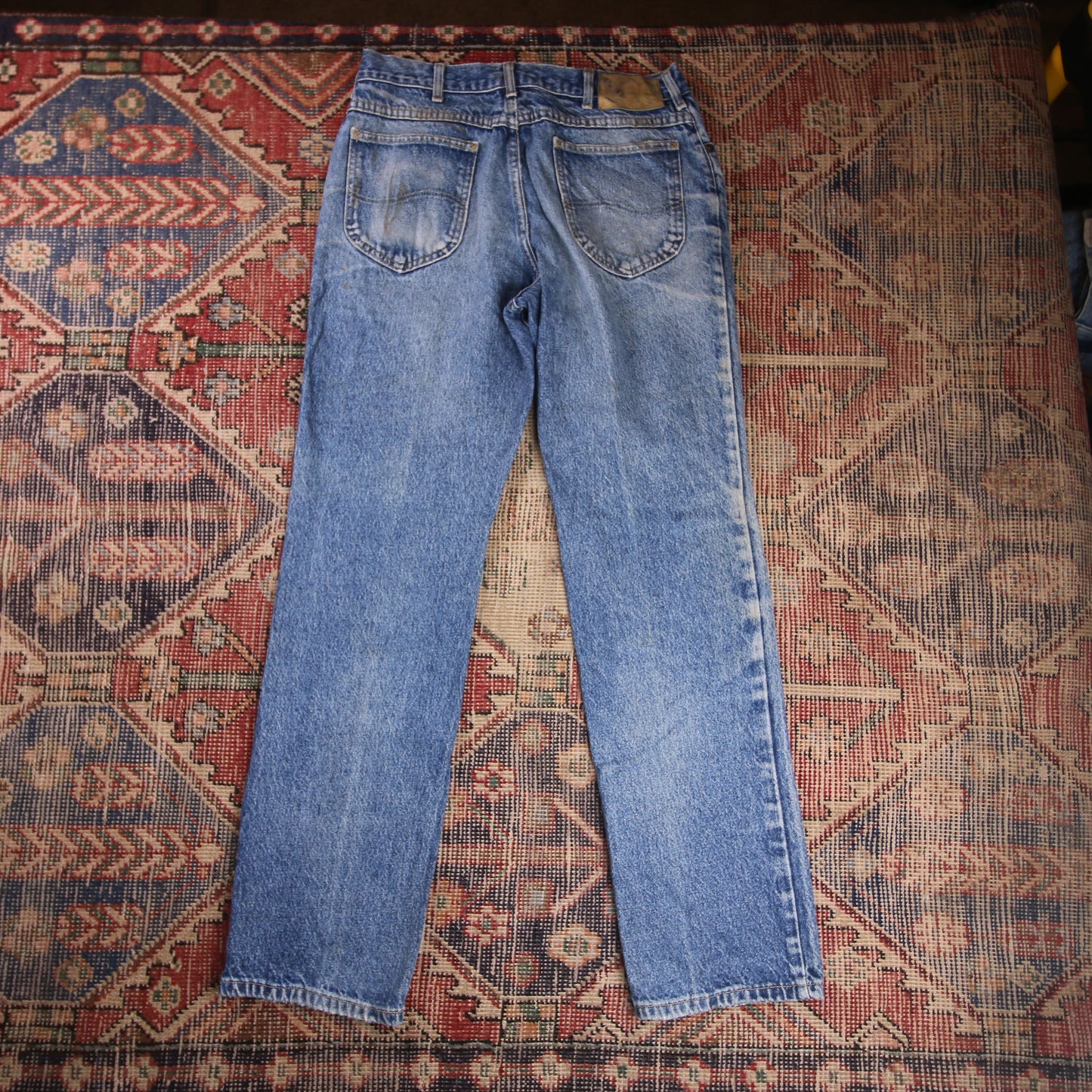 Lee W30 L30 Straight Leg Relaxed Fit Classic Ripped Style Blue Denim Jeans