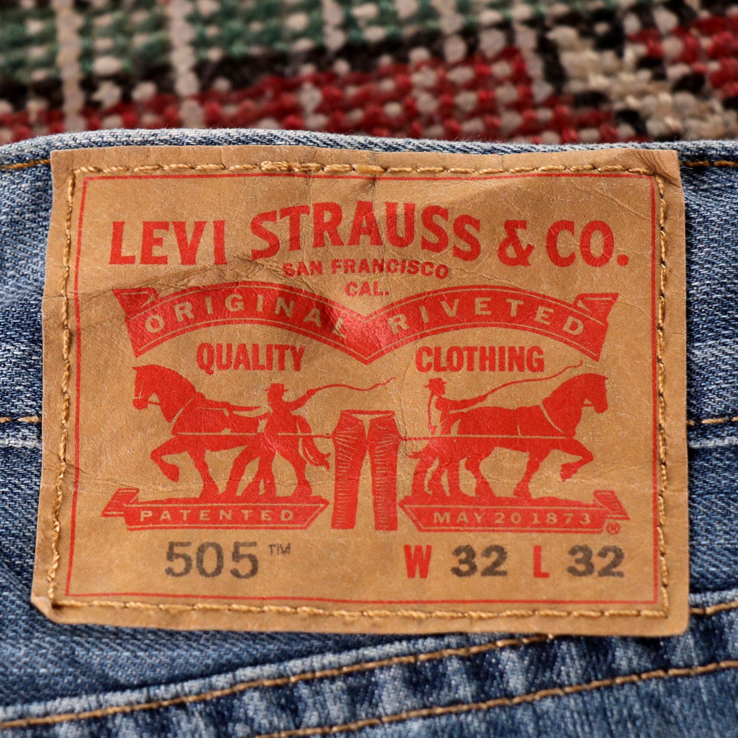 Levi's 505 W32 L31 Straight Leg Regular Fit Blue Denim Jeans