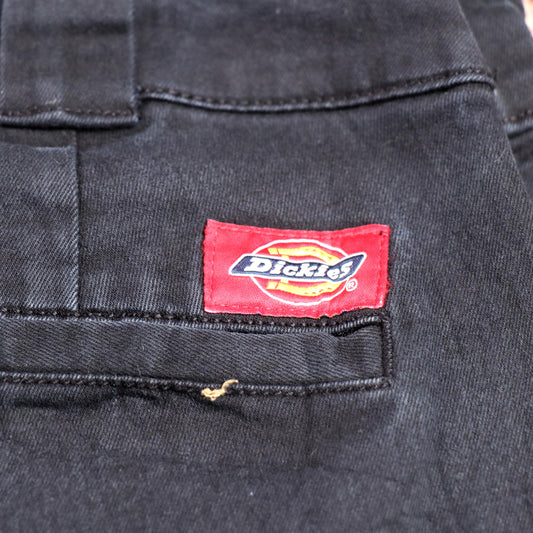 Dickies W28 L31 Flared Black Cotton Blend Trousers