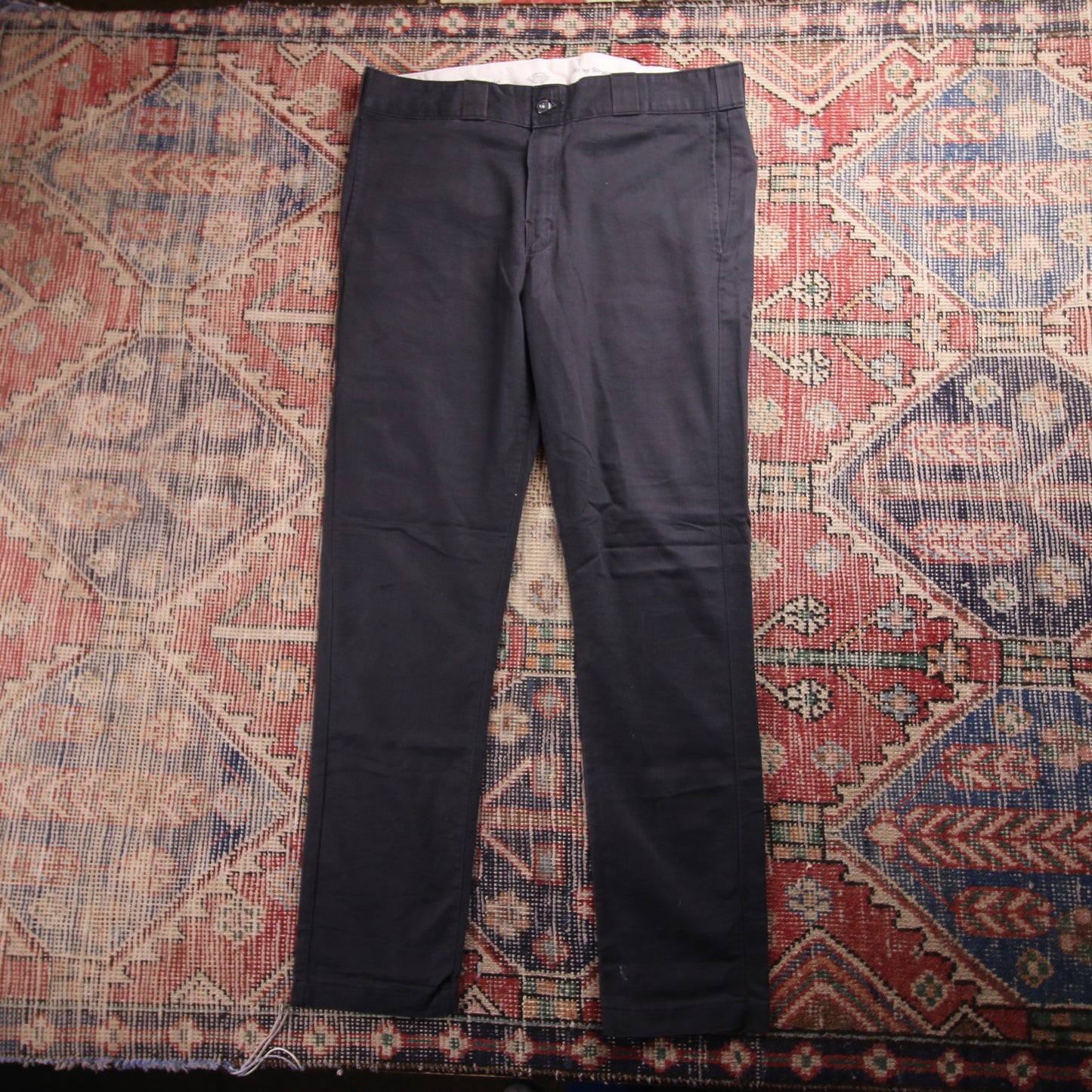 Dickies W36 L31 Skinny Straight Black Cotton Blend Trousers