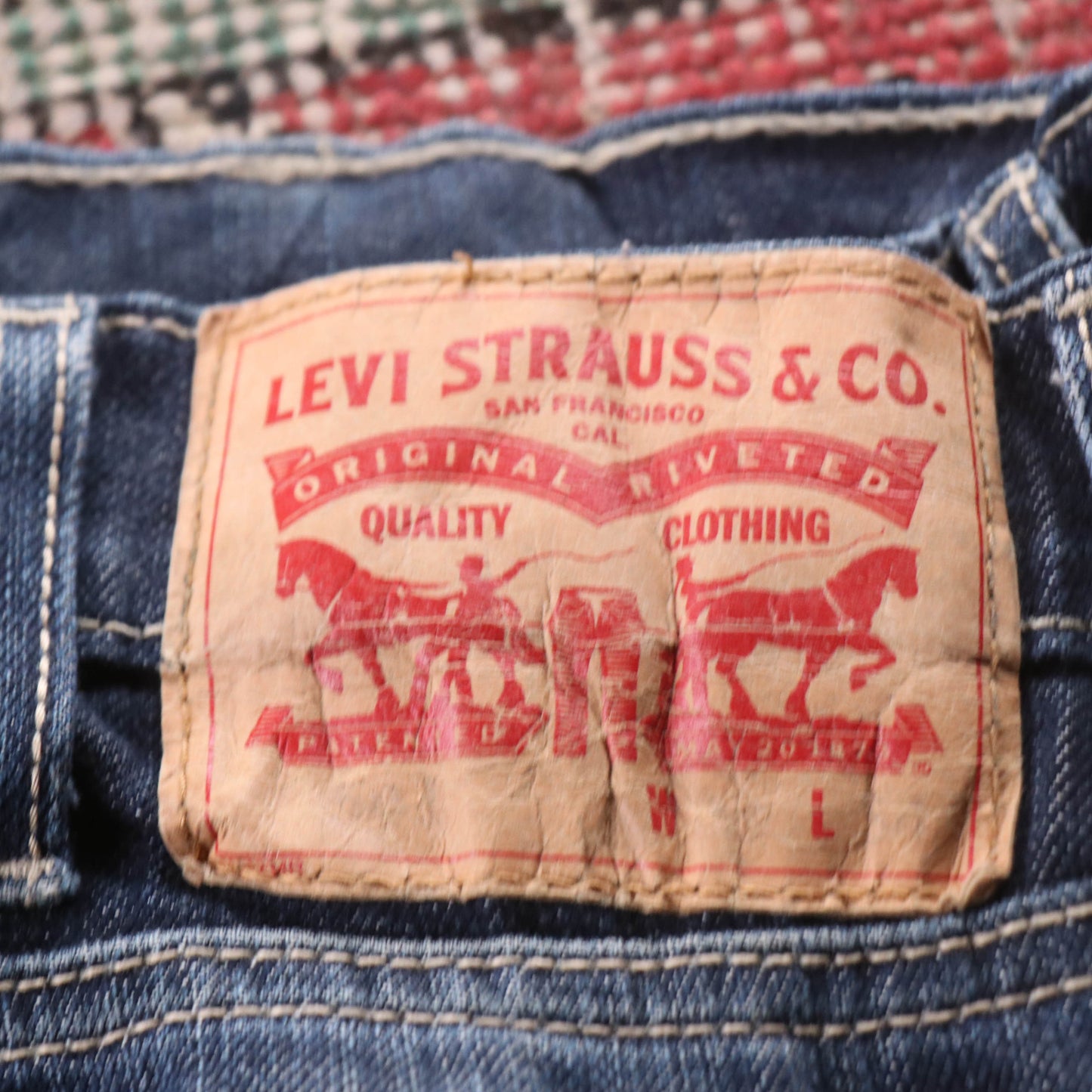 Levi's 505 Red Tab W34 L31 Straight Leg Regular Fit Blue Denim Jeans