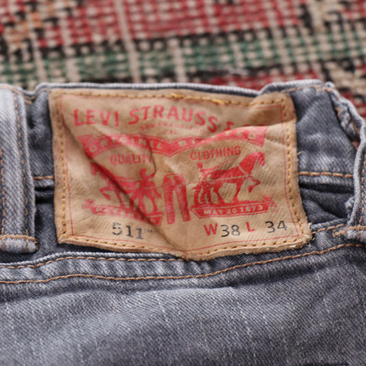Levi's 511 Red Tab W34 L32 Slim Fit Grey Denim Jeans