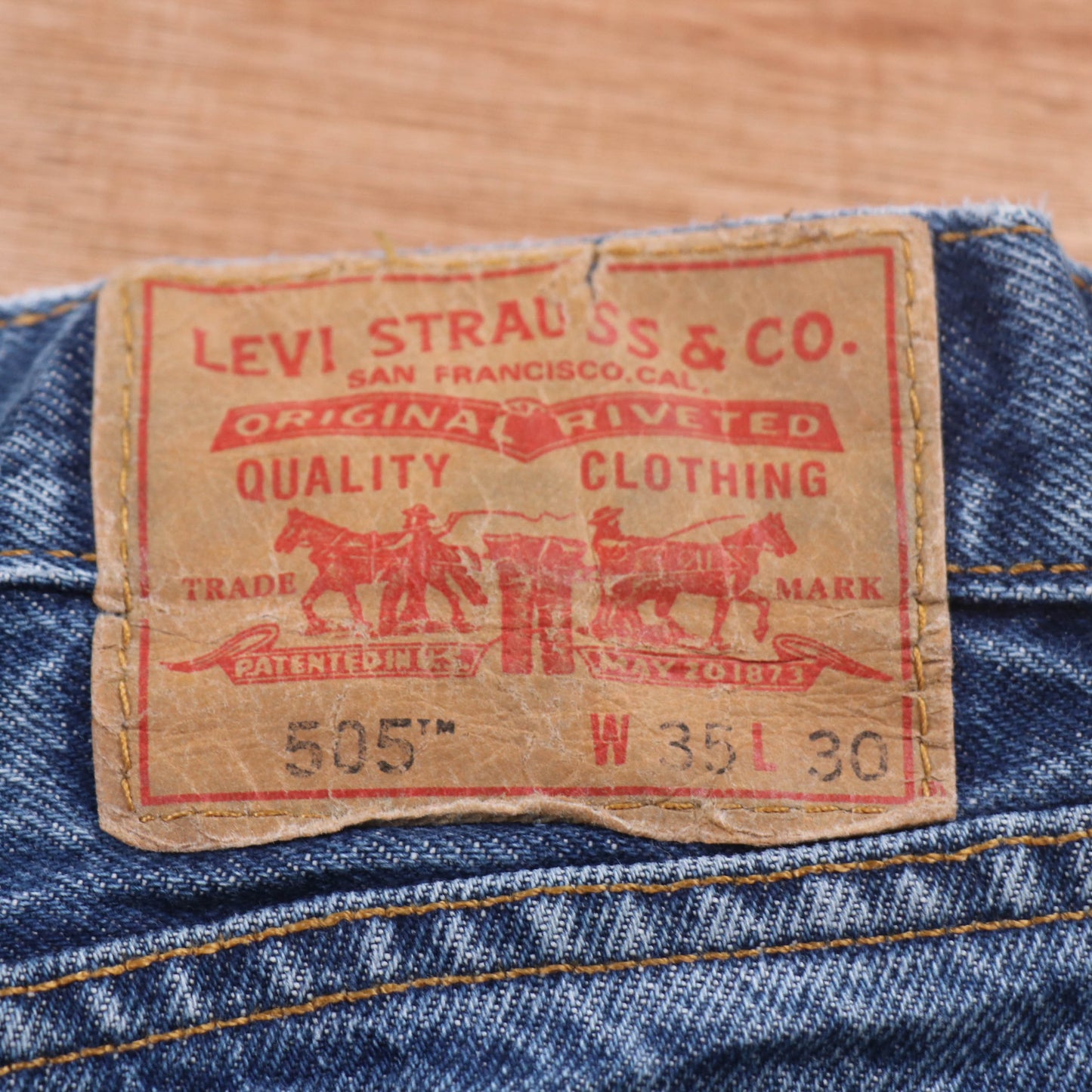 Levi's 505 Red Tab W34 L28 Straight Leg Regular Fit Blue Denim Jeans