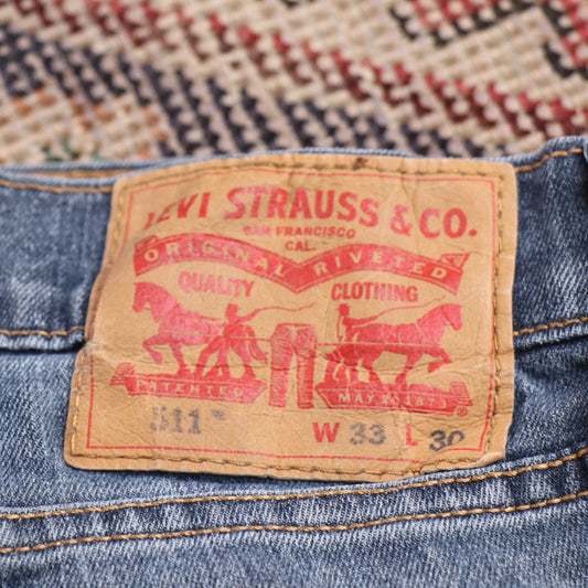 Levi's 511 W34 L27 Slim Fit Blue Denim Jeans