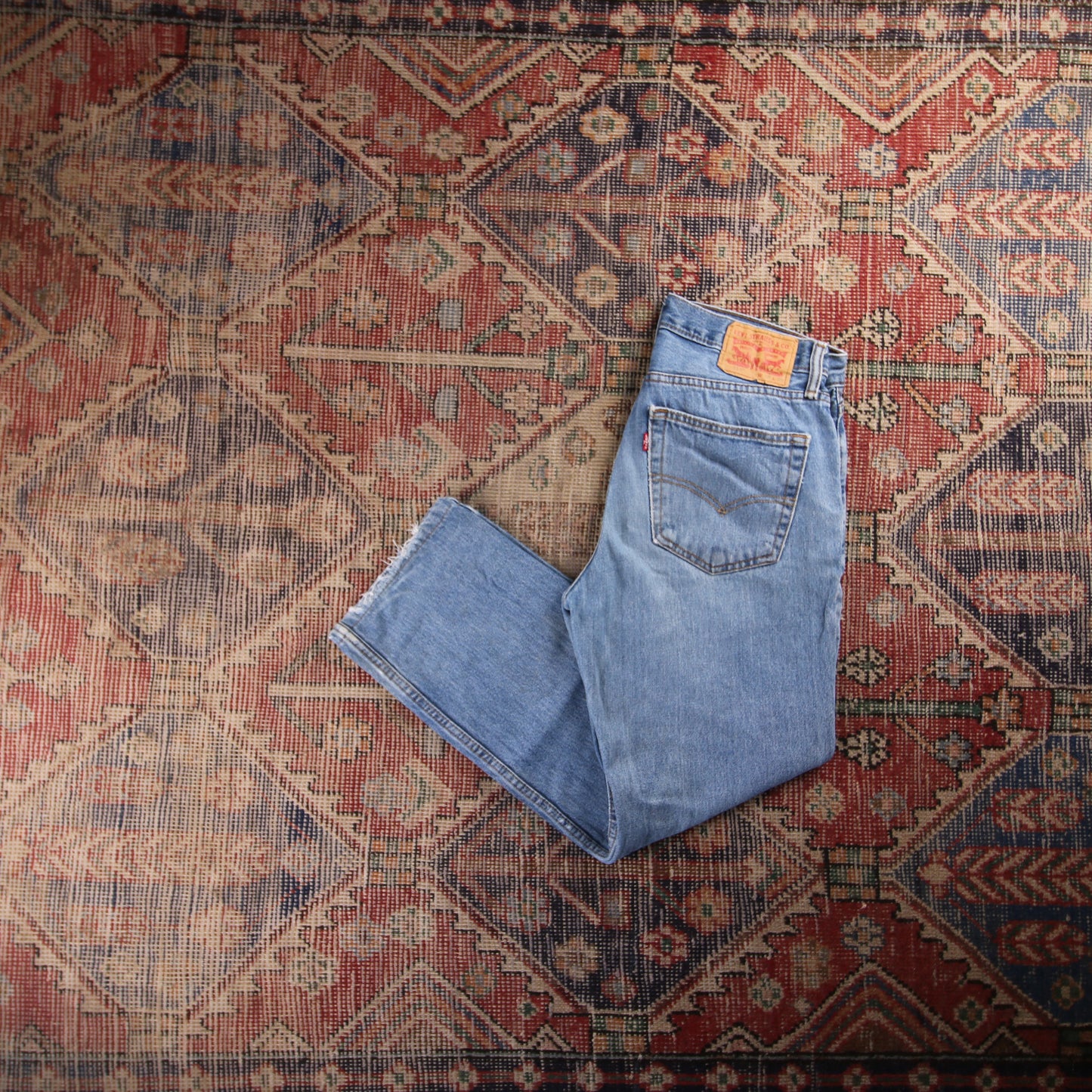 Levi's 518 Red Tab W32 L27 Flared Classic Ripped Style Blue Denim Jeans