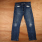 Levi's 505 Red Tab W34 L30 Straight Leg Regular Fit Classic Ripped Style Blue De