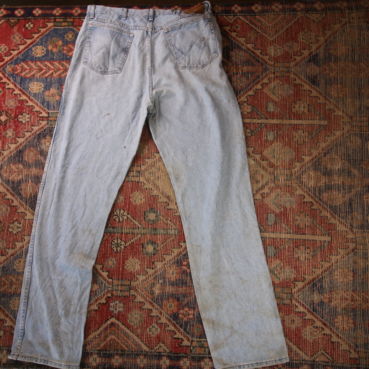 Wrangler W34 L34 Straight Leg Relaxed Fit Blue Denim Jeans
