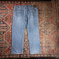 Lee W42 L28 Straight Leg Regular Fit Classic Ripped Style Blue Denim Jeans