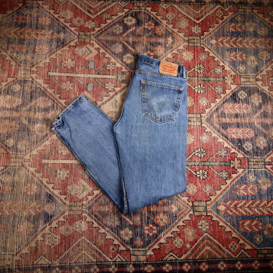 Levi's 505 W34 L32 Straight Leg Regular Fit Blue Denim Jeans