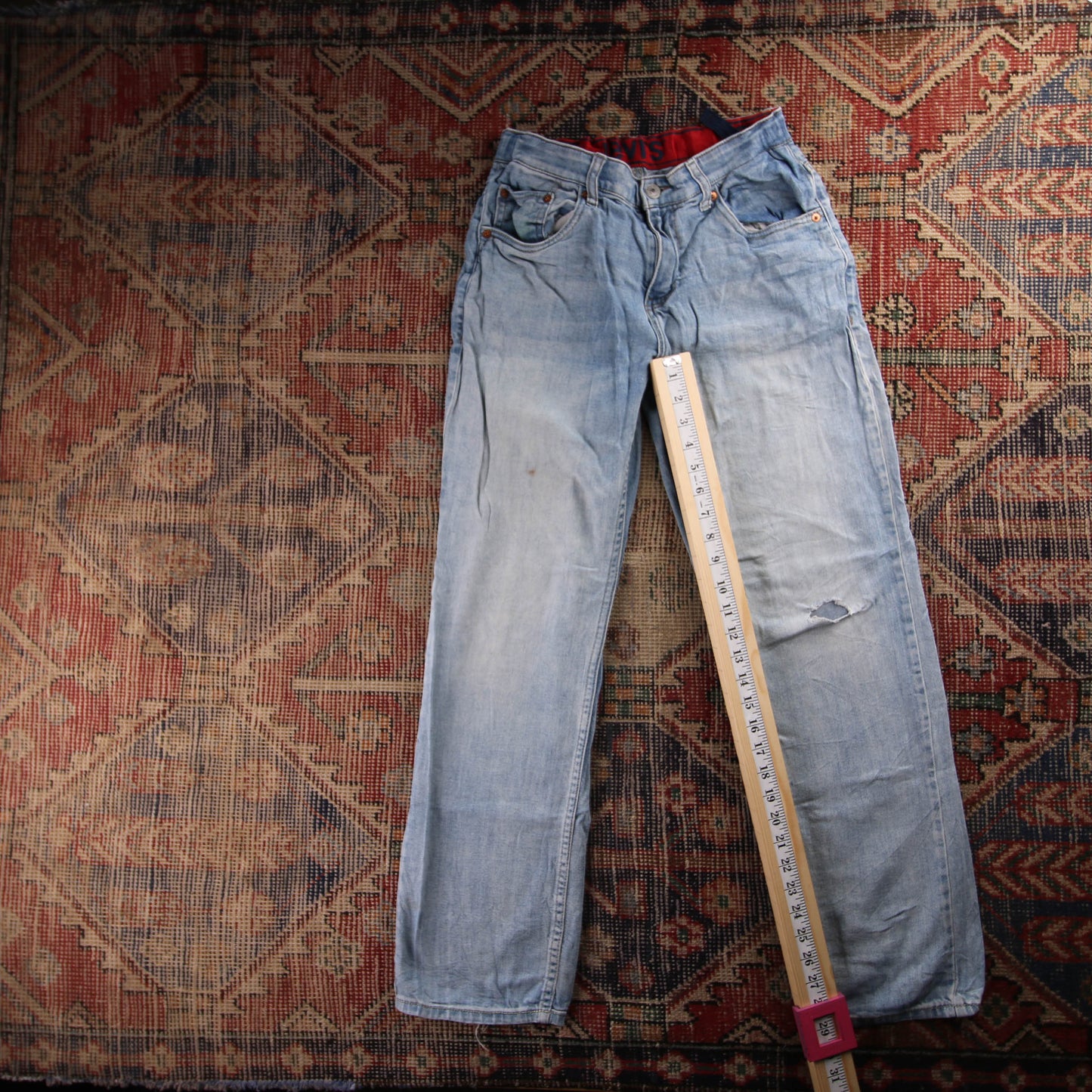 Levi's 514 Red Tab W26 L29 Straight Leg Blue Denim Jeans