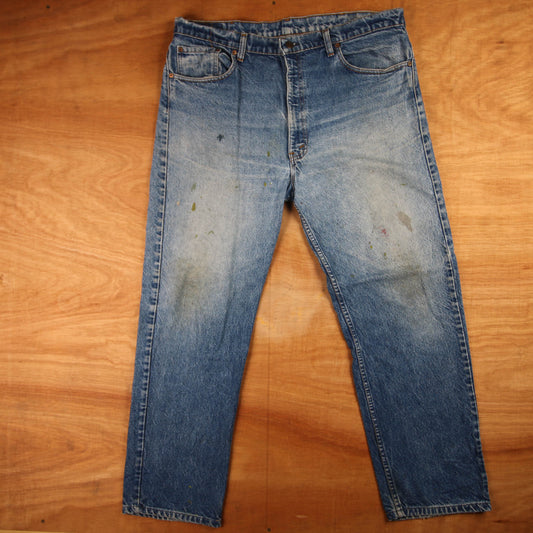 Levi's 505 Red Tab W40 L30 Straight Leg Regular Fit Blue Denim Jeans