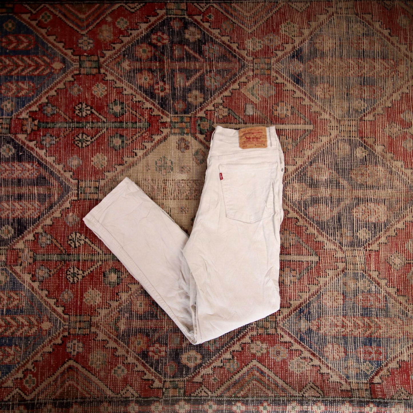 Levi's 512 W30 L29 Tapered Leg Slim Fit Beige Denim Jeans