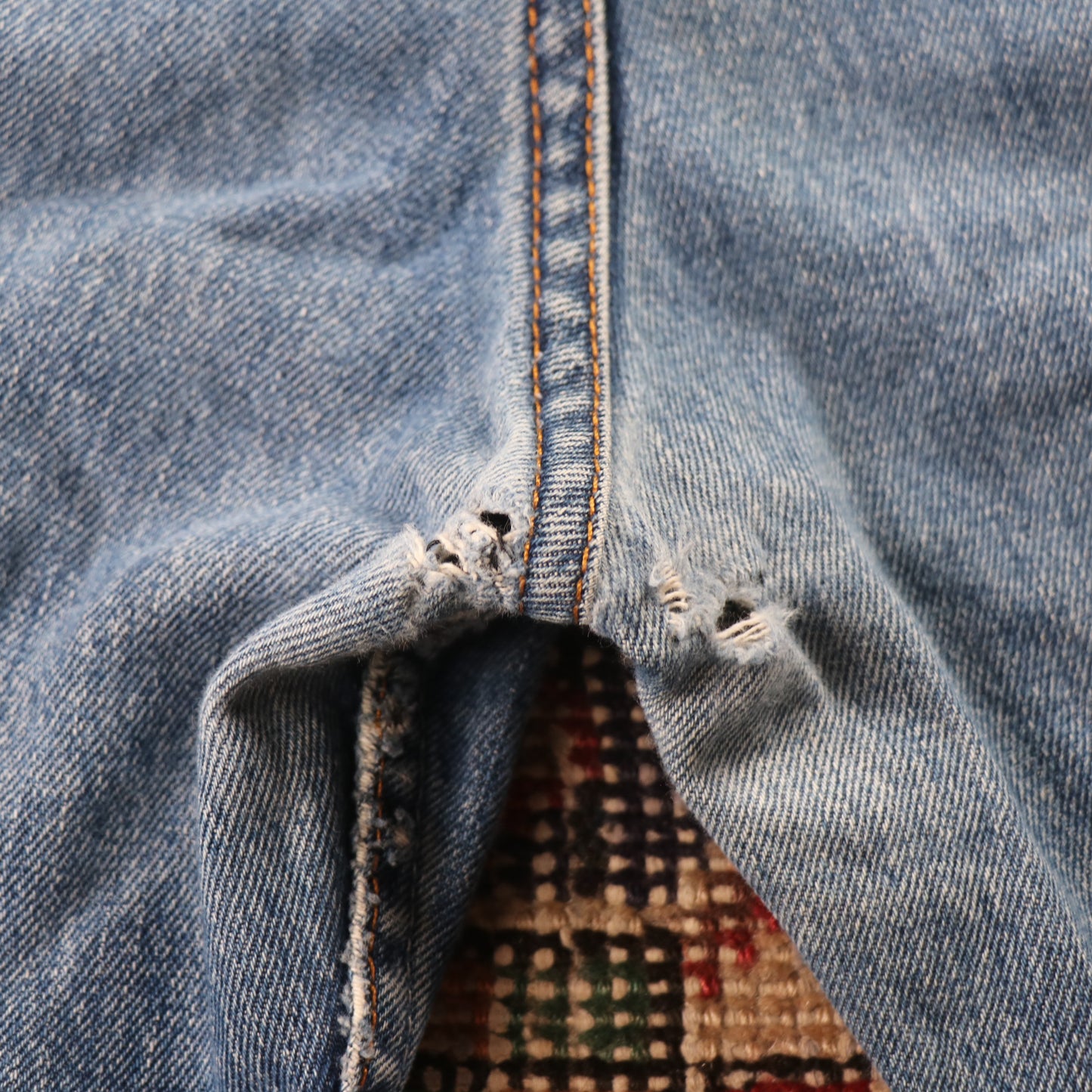 Levi's Orange Tab W38 L34 Straight Leg Classic Ripped Style Blue Denim Jeans