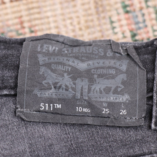 Levi's 511 W24 L24 Slim Fit Black Denim Jeans