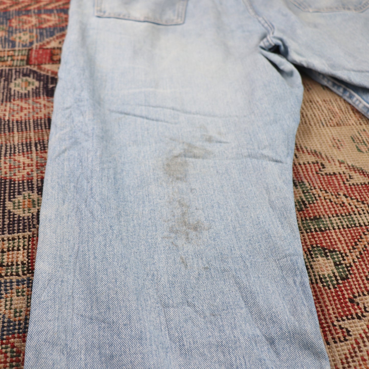 Wrangler W38 L30 Straight Leg Relaxed Fit Blue Denim Jeans