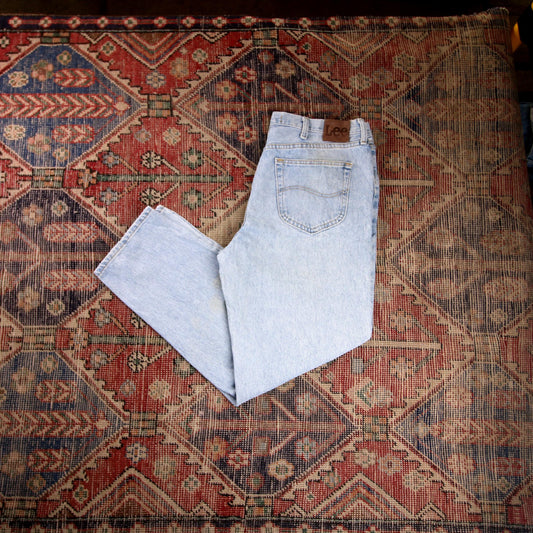 Lee W38 L30 Tapered Leg Loose Fit Blue Denim Jeans