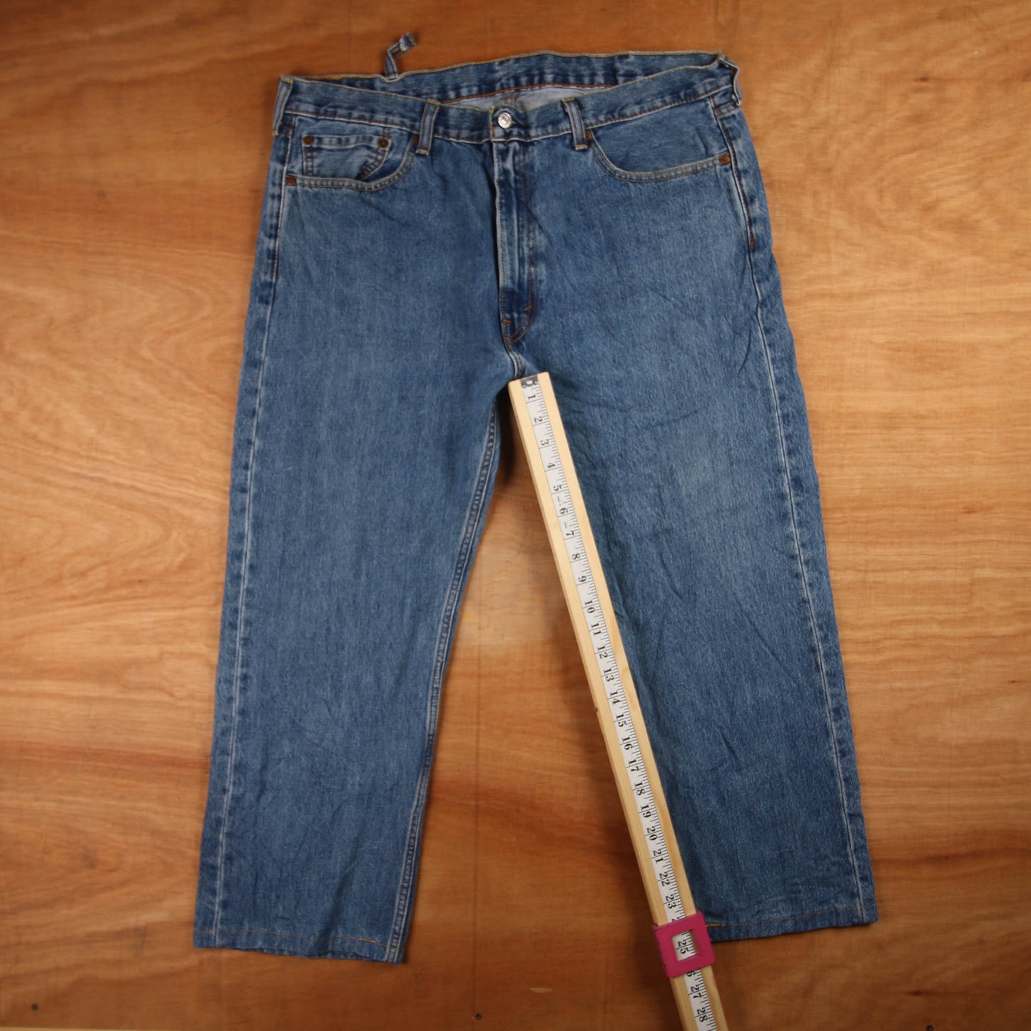 Levi's 505 Red Tab W40 L25 Straight Leg Regular Fit Blue Denim Jeans