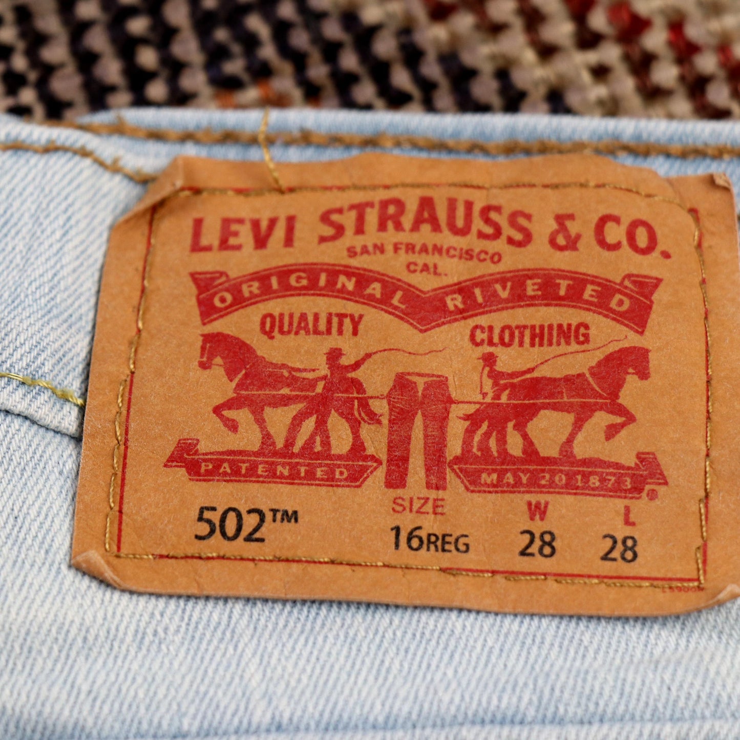 Levi's 502 W28 L29 Tapered Leg Regular Fit Blue Denim Jeans