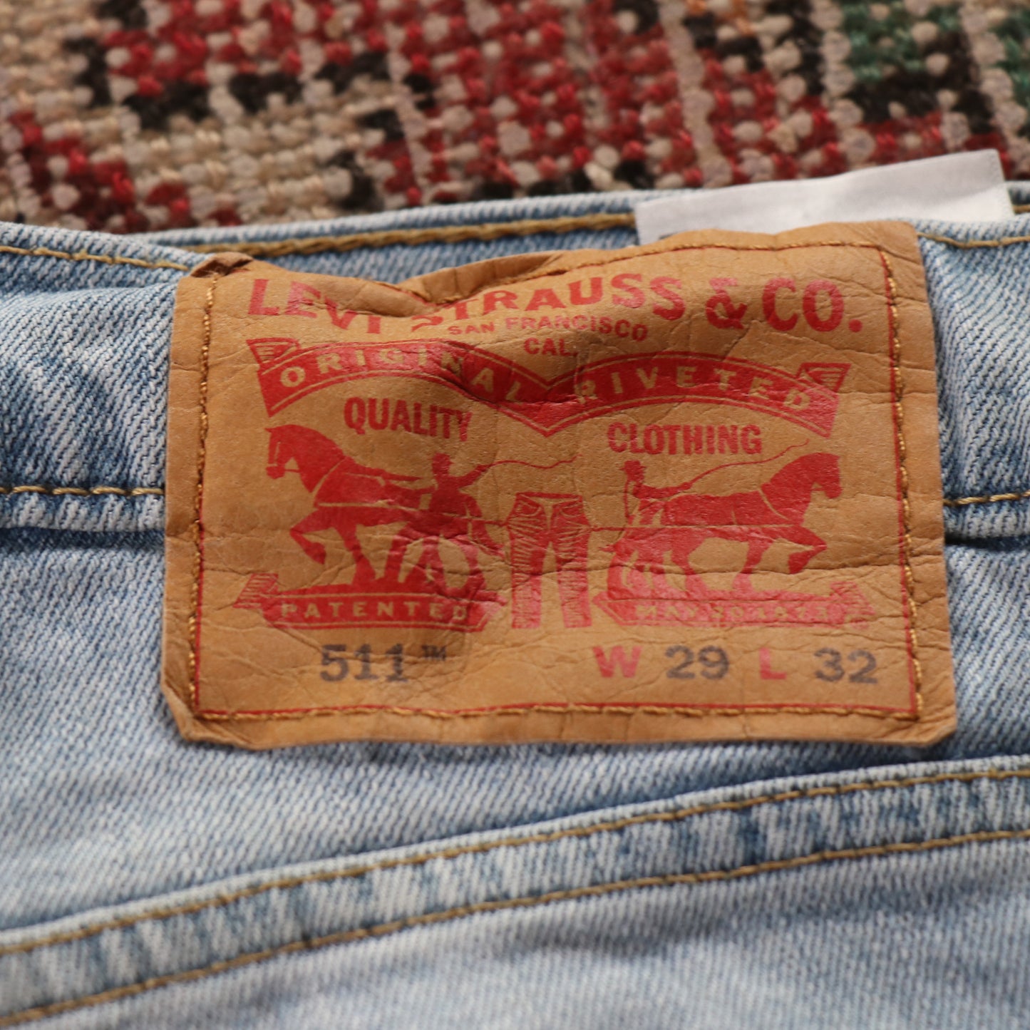 Levi's 511 Red Tab W28 L30 Slim Fit Blue Denim Jeans