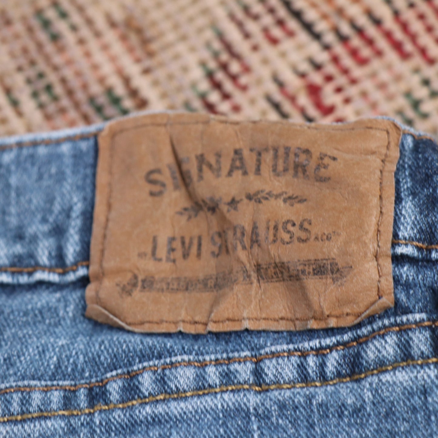 Levi's Signature W34 L31 Straight Leg Relaxed Fit Blue Denim Jeans