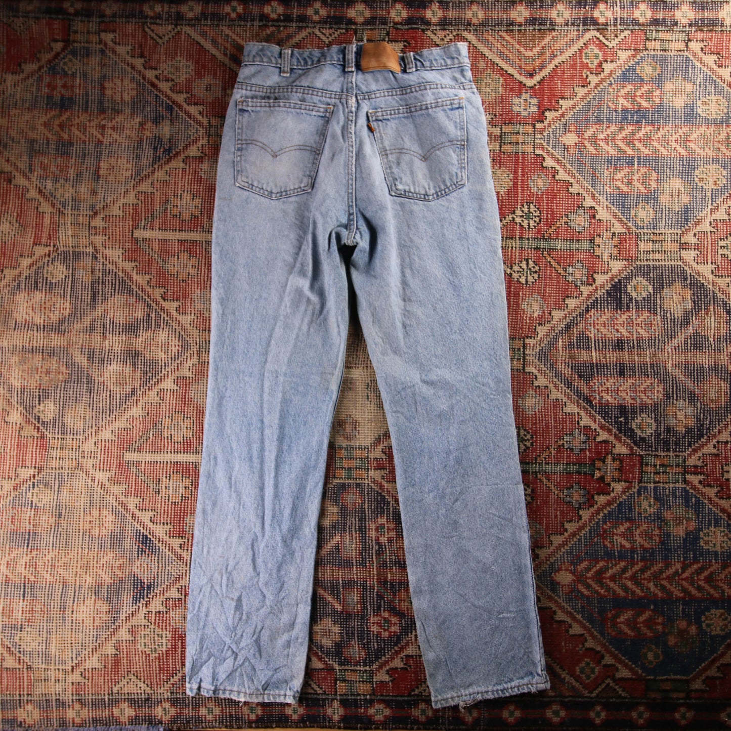 Levi's 705 Orange Tab W28 L30 Straight Leg Blue Denim Jeans
