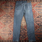 Wrangler W34 L34 Straight Leg Classic Ripped Style Blue Denim Jeans