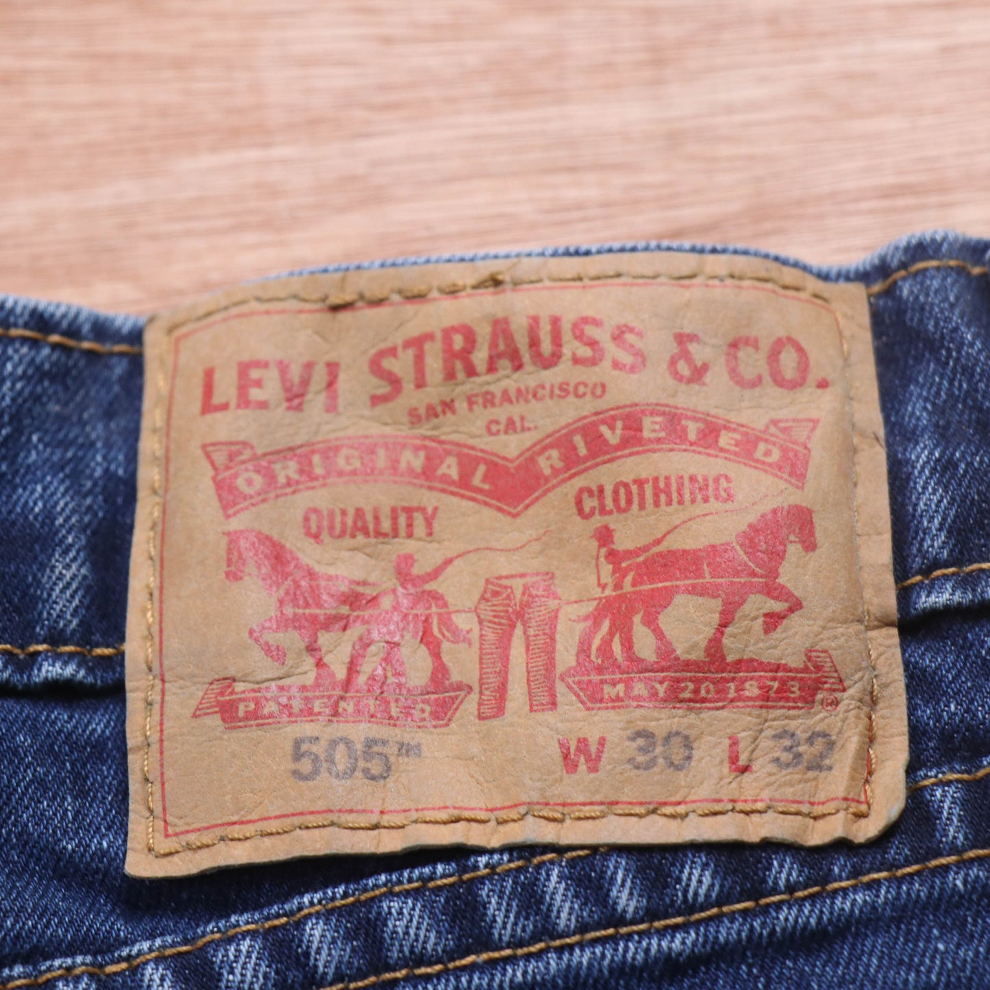Levi's 505 Red Tab W30 L31 Straight Leg Regular Fit Blue Denim Jeans
