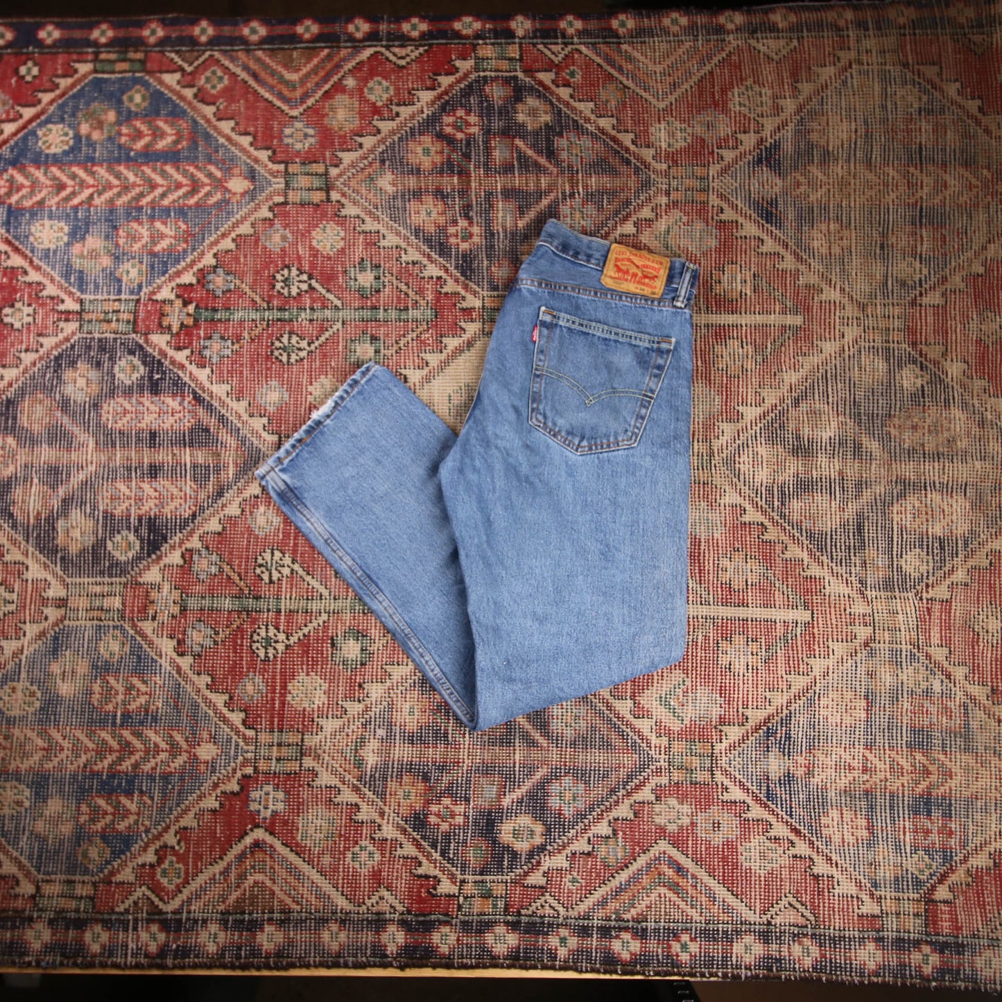 Levi's 505 W34 L29 Straight Leg Regular Fit Blue Denim Jeans