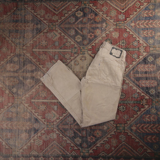 Levi's W64 L29 Straight Leg Beige Denim Jeans