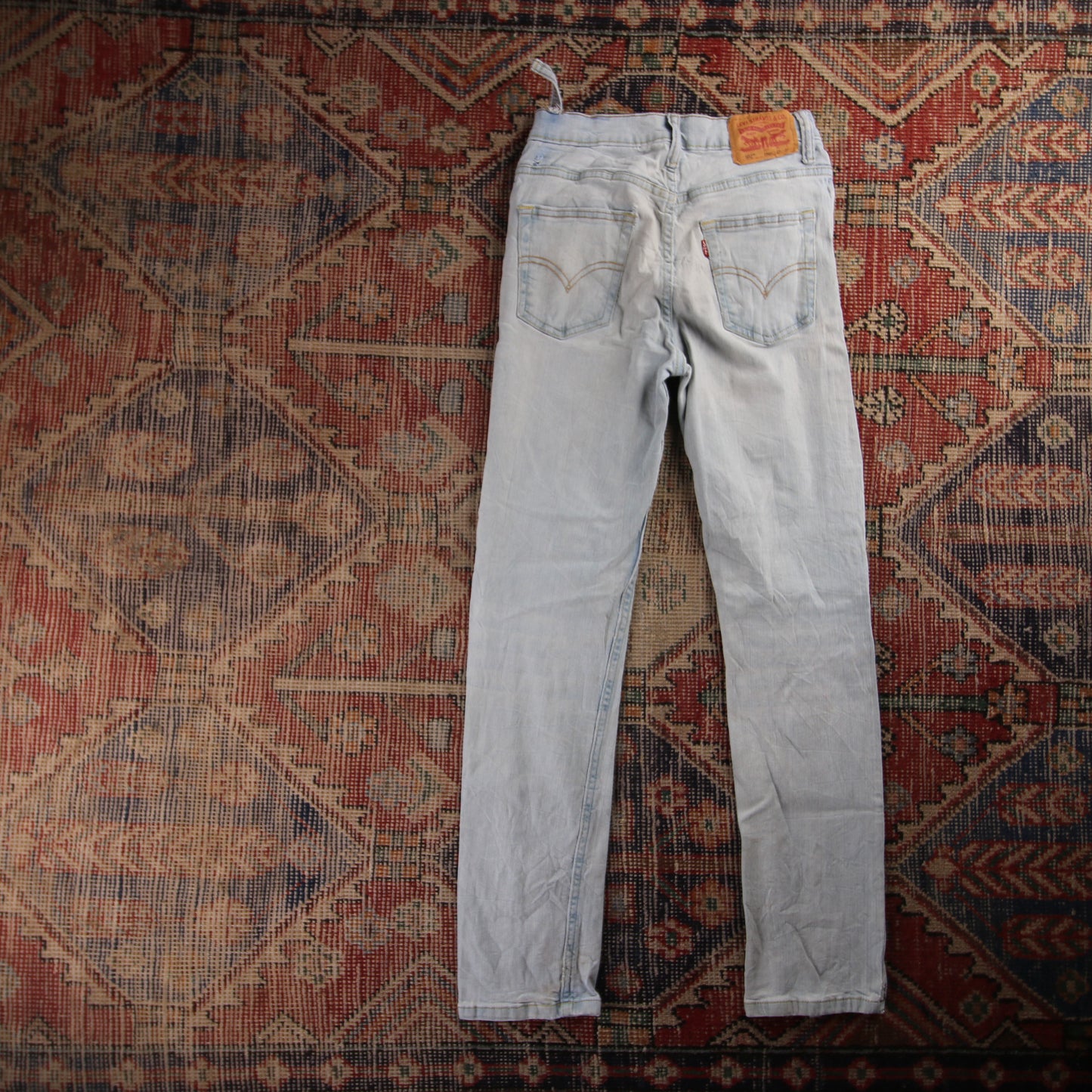 Levi's 502 Red Tab W26 L28 Tapered Leg Regular Fit Blue Denim Jeans