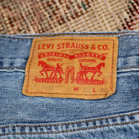 Levi's W36 L28 Tapered Leg Relaxed Fit Blue Denim Jeans